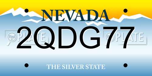 2QDG77 Nevada License Plate