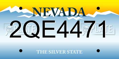 2QE4471 Nevada License Plate