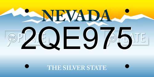 2QE975 Nevada License Plate