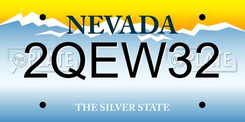 2QEW32 Nevada License Plate
