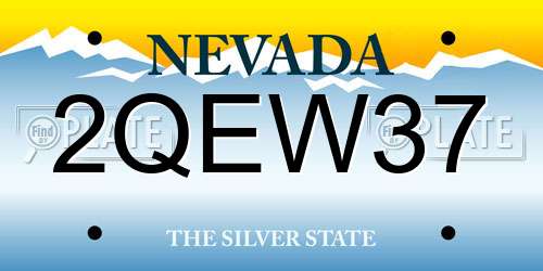 2QEW37 Nevada License Plate