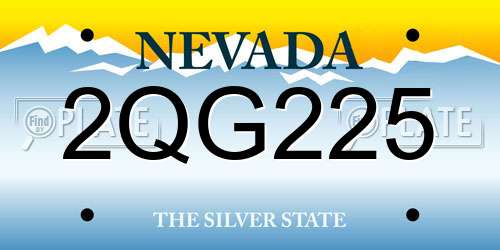 2QG225 Nevada License Plate