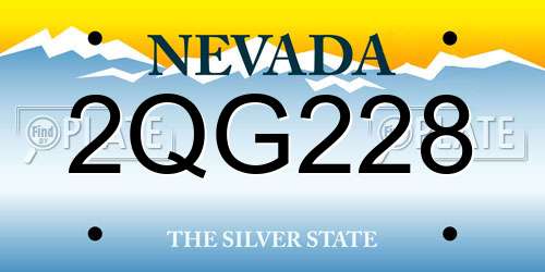 2QG228 Nevada License Plate