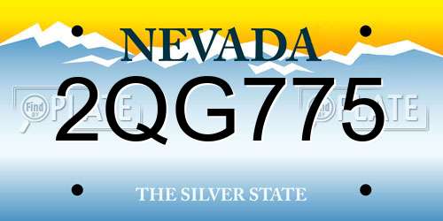 2QG775 Nevada License Plate