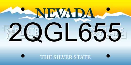 2QGL655 Nevada License Plate