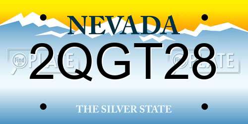 2QGT28 Nevada License Plate