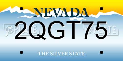 2QGT75 Nevada License Plate