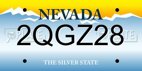 2QGZ28 Nevada License Plate