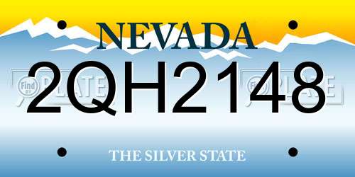 2QH2148 Nevada License Plate