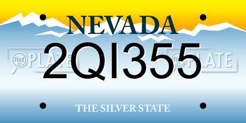 2QI355 Nevada License Plate