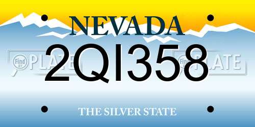 2QI358 Nevada License Plate