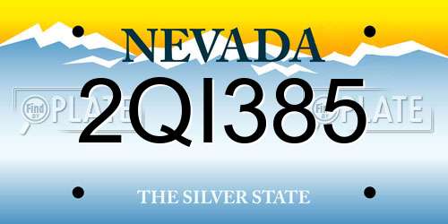 2QI385 Nevada License Plate