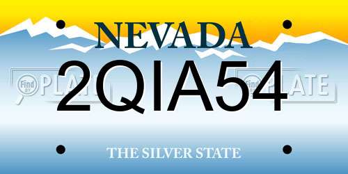 2QIA54 Nevada License Plate