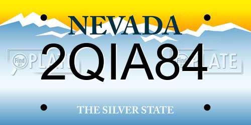 2QIA84 Nevada License Plate