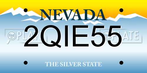 2QIE55 Nevada License Plate