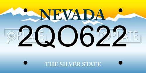 2QO622 Nevada License Plate