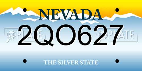 2QO627 Nevada License Plate