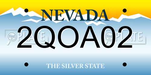 2QOA02 Nevada License Plate