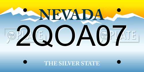 2QOA07 Nevada License Plate