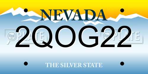 2QOG22 Nevada License Plate