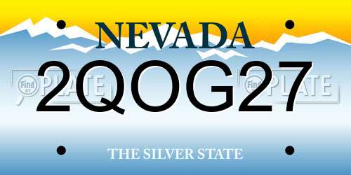 2QOG27 Nevada License Plate