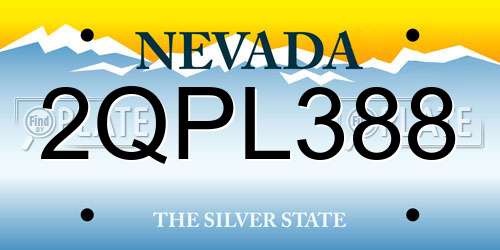2QPL388 Nevada License Plate