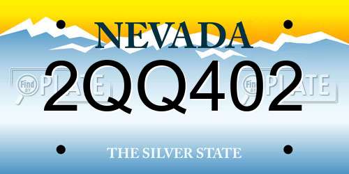 2QQ402 Nevada License Plate