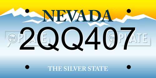 2QQ407 Nevada License Plate
