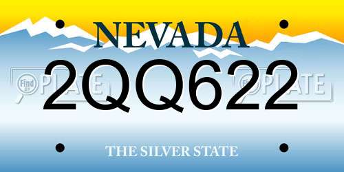 2QQ622 Nevada License Plate