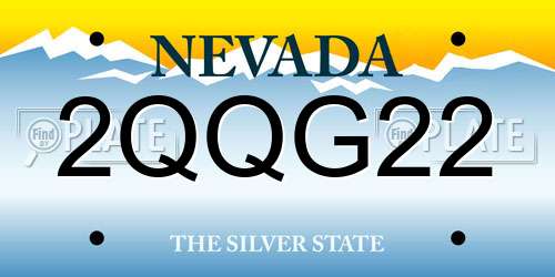 2QQG22 Nevada License Plate