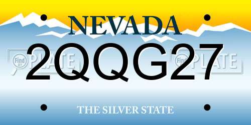 2QQG27 Nevada License Plate