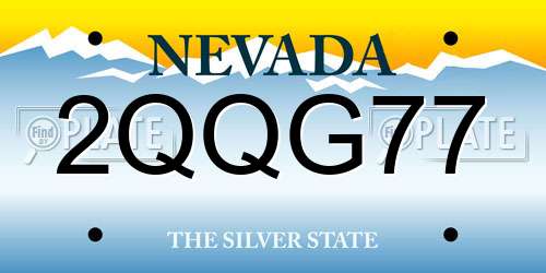 2QQG77 Nevada License Plate