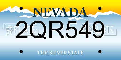 2QR549 Nevada License Plate