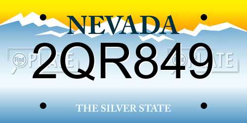 2QR849 Nevada License Plate