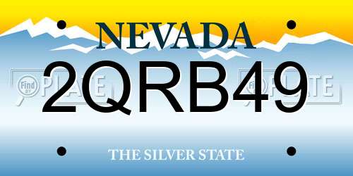 2QRB49 Nevada License Plate