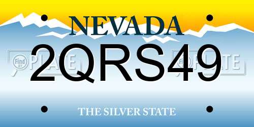 2QRS49 Nevada License Plate