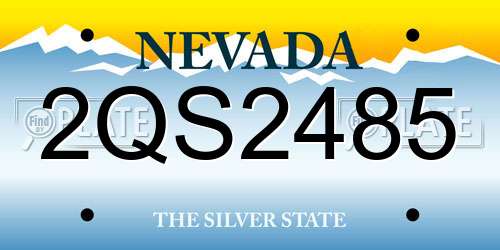 2QS2485 Nevada License Plate