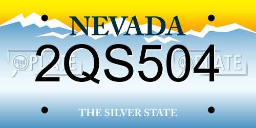 2QS504 Nevada License Plate
