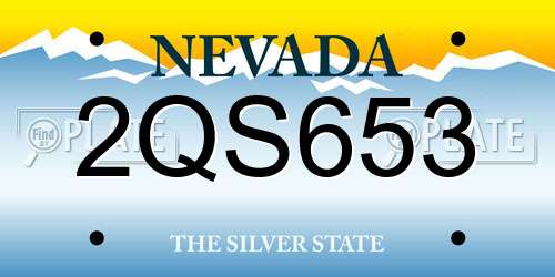 2QS653 Nevada License Plate