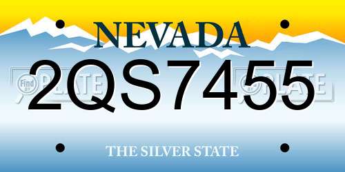 2QS7455 Nevada License Plate