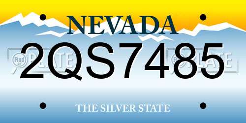 2QS7485 Nevada License Plate