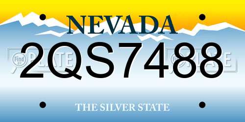2QS7488 Nevada License Plate