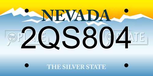 2QS804 Nevada License Plate