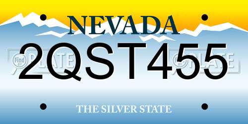 2QST455 Nevada License Plate