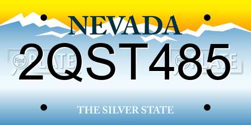 2QST485 Nevada License Plate
