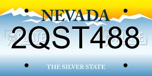 2QST488 Nevada License Plate
