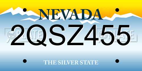 2QSZ455 Nevada License Plate