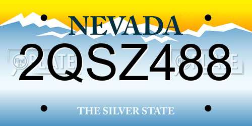2QSZ488 Nevada License Plate