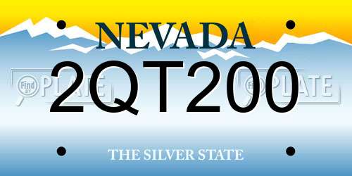 2QT200 Nevada License Plate