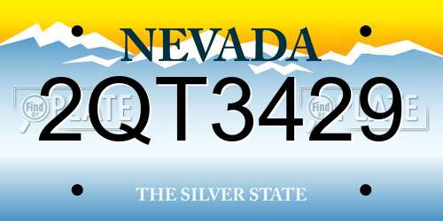 2QT3429 Nevada License Plate
